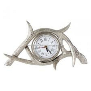 Hiện đại mạ Vàng <span class=keywords><strong>Apple</strong></span> <span class=keywords><strong>Shape</strong></span> kim loại bàn đồng hồ thạch anh kim hiển thị bảng đồng hồ - Product Image 3