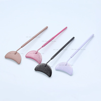 Miroir à cils de qualité supérieure, forme demi-lune, poignée confortable, outils d'extension de cils, couleur personnalisée, acier inoxydable sans rouille, sur mesure