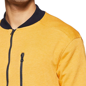 Chaqueta con Logo personalizado para hombre, chaqueta unisex de talla grande, estilo Bomber, con mangas de cuero, venta al por mayor - Product Image 3
