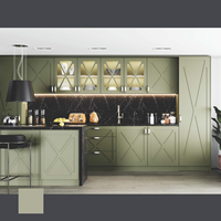 Meubles de cuisine modernes de luxe en bois massif 2024 pour bar à domicile, salle à manger, hôtel avec évier intégré - Fabricant direct Turquie