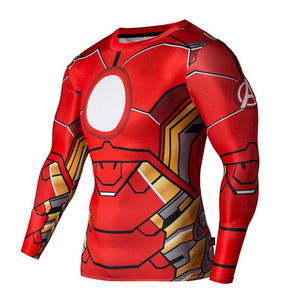 Superhero Suits Printed Knitted Rashguards Sportsmen <b>Custom</b> <b>Designed</b> <b>Compression</b> <b>Shirts</b> Long Sleeves Wholesale Made Pakistan - Product Image 2