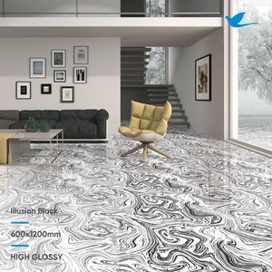 กระเบื้องหินอ่อนเต็มตัวเต็มตัวแบบเงางามพื้นพอร์ซเลนคุณภาพสูงทนทานต่อกรดได้60x60และ60x120 - Product Image 2