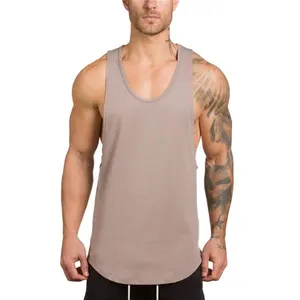 muscle guys sleeveless vest Tanktop New Brand gym clothing cotton singlets bodybuilding stringer tank top men fitness Singlet