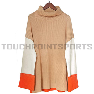 Suéter de Cuello Alto para Mujer, Estilo Vintage, Cuello en V, Corte Ajustado, 100% Algodón, Bordado de Ganchillo, Diseño Sólido - Product Image 3