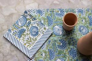 Ensemble de 6 draps de Table et 6 tapis à main en coton, imprimé Floral indien, 1 pièce - Product Image 5