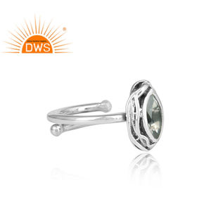 ชุดพลอยอเมทิสต์สีเขียวธรรมชาติ925เงินสเตอร์ลิงแหวนปรับออกซิไดซ์ผู้ผลิตเครื่องประดับแต่งงาน - Product Image 3