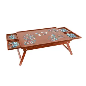 나무 직소 퍼즐 테이블 4 저장 및 정렬 서랍 | 부드러운 고원 섬유판 작업 표면 및 강화 된 나무 | Gam 용