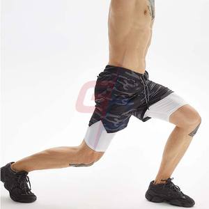 Pantalones cortos atléticos para hombre 2 en 1, entrenamiento de gimnasio, pantalones cortos para correr de 7 ''con lazo de toalla | El mejor proveedor de pantalones cortos de entrenamiento de gimnasio - Product Image 2