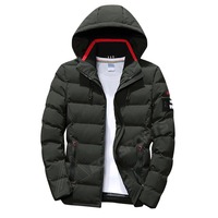 Mego Sports Blouson bomber à capuche pour homme, coupe-vent, imperméable, fin, chaud, décontracté, rouge, réversible, écologique