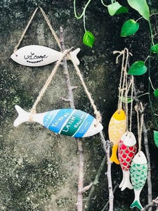 Art mural en bois en forme de poisson, jouet suspendu artisanal, coloriage pour enfants [Ws0084587176063] - Product Image 5