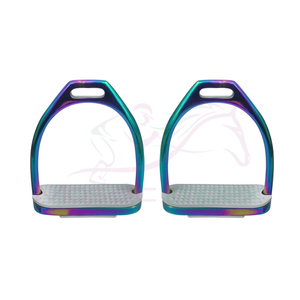 Mosaic Impex Dos colores Estribos para caballos Estribos Fillis de acero inoxidable con almohadilla de goma para carreras de caballos fabricados en Pakistán - Product Image 6