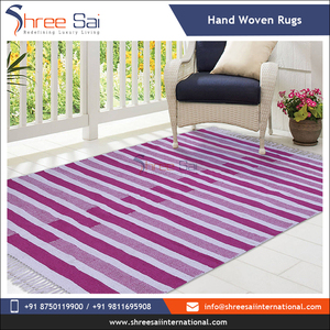 Tapis rectangulaires tissés brodés magenta 100% coton meilleure vente d'Inde ensemble de tapis à prix minimal - Product Image 5