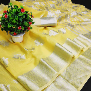 ชุดผ้าส่าหรีพิมพ์ลายผ้าคอตตอนพร้อมเสื้อชิ้นผ้าชุดสำหรับผู้หญิงอินเดียส่าหรี - Product Image 1