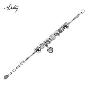 <span class=keywords><strong>Bracelet</strong></span> à breloques orné de cristaux <span class=keywords><strong>Swarovski</strong></span>, <span class=keywords><strong>bracelet</strong></span> à breloques en forme de cœur, <span class=keywords><strong>bracelet</strong></span> tendance pour femmes Daisini - Product Image 6