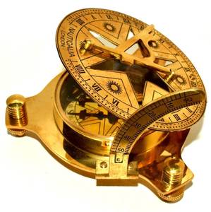 3 ''Unique Star Cadran Solaire Boussole en Laiton Navigation Nautique Camping Randonnée Accessoire pour Guide Utilisation - Product Image 3