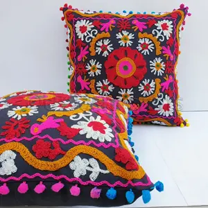 Latest Design Hand Embroidered Decorative Throw Pillows Cushion Covers