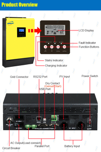 Inversor Híbrido <span class=keywords><strong>InfiniSolar</strong></span> de 5KW, Conectado a la Red y Fuera de la Red, Inversor de 5kw / VII Conectado a la Red con Respaldo de Batería - Product Image 3