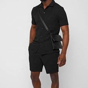 Conjunto de ropa deportiva para hombre, camisetas y pantalones cortos de temporada de verano, chándal informal, Camiseta de algodón 100% con logotipo impreso personalizado - Product Image 4