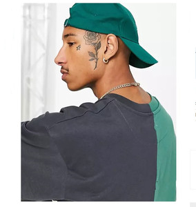 Patchwork trois tons T-shirt pour hommes Fitness T-shirt qualité supérieure Streetwear 100% coton hommes coupe ample T-shirt pour garçons - Product Image 4
