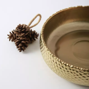 <b>Large</b> Serving <b>Bowl</b> for Kitchenware Hotel Restaurant Food Serving Dish decor Gold & White Color Modern Design Metal <b>Salad</b> <b>Bowls</b> - Product Image 6