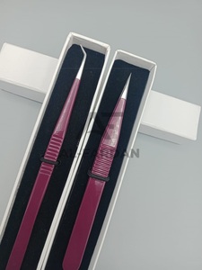 แหนบปลายขนตาแบบตรง45องศาทำจากสเตนเลสทนทานแบบมืออาชีพตามสั่ง - Product Image 4