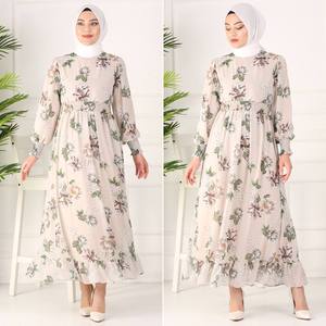 Robes Design à fleurs pour femmes, vêtements islamiques turcs, Abaya, Kaftan, dubaï, mode arabe musulmane, collection 2019 - Product Image 4