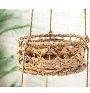 Cesta colgante de fruta de 3 niveles, diseño de jacinto de agua de VietNam 2021, precio barato de King Craft - Product Image 3