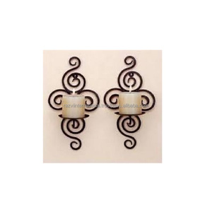 Support de bougie chauffe-plat mural en fer forgé, fait main, durable, écologique, style antique moderne, en métal gaufré, pour décoration intérieure - Product Image 4