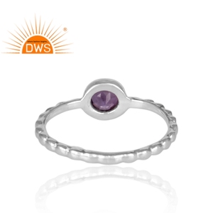 แหวนเงินแท้ประดับพลอยอเมทิสต์ธรรมชาติแบบซ้อนได้ รุ่นขายดีประจำปี 2026 สำหรับผู้ผลิตเครื่องประดับ - Product Image 3