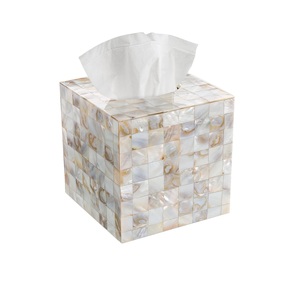 Servilletero de diseño de lujo para madre de perla, caja de pañuelos dorada brillante para restaurante, caja de pañuelos de perlas - Product Image 6