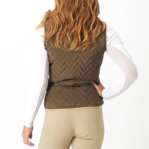 Chaleco de Equitación Acolchado Ligero sin Mangas con Cremallera y Malla Elástica, Diseño de Patrón, Ideal para Entrenamiento - Product Image 4