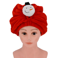 Serviette de cheveux en microfibre corail polaire, tissu éponge, coton, avec logo personnalisé, motif animal de dessin animé mignon pour femmes, vente en gros
