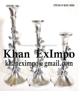 Soporte de vela de Metal martillado, candelabro pequeño, acabado de pulido de aluminio y Metal - Product Image 4