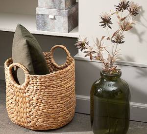 Eco-Friendly Water Hyacinth <b>Storage</b> <b>Basket</b> with Handle-Multifunction Home Decor for Clothing - Product Image 1