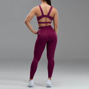 ชุดเลกกิ้งเอวสูงใส่เล่นกีฬา,กางเกงโยคะฉลากส่วนตัวชุดโยคะฟิตเนส - Product Image 2