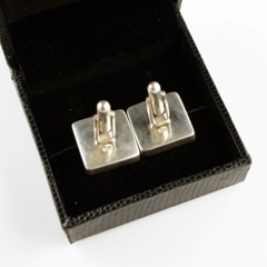 Natural Labradorite Square Cufflinks <b>Silver</b> Plated Gemstone Shirt Accessories Wedding Formal Bulk Wholesale Supplier Gift Item - Product Image 4