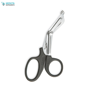 Universal Bandage Scissor Plastic Handle Black - Surgical Single Use Scissors - Product Image 4