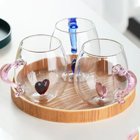 Taza de Vidrio de Borosilicato con Figura de Animal 3D, Ecológica y Saludable, para Café, Té, Agua, Leche y Otras Bebidas, Personalizable por Sublimación