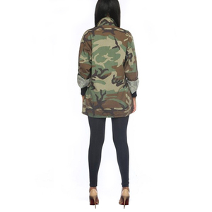 Custom Fashion High Quality Denim Long Sleeves Camouflage Jacket Women high quality customized jackets Coats Street wear Bar - Product Image 6