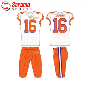 ชุดฟุตบอลสไตล์อเมริกันชุด100% ฟุตบอลโพลีเอสเตอร์อเมริกันฟุตบอลพร้อมโลโก้ออกแบบได้ตามต้องการ - Product Image 1