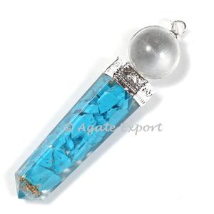Lápiz de orgonita turquesa con colgantes de bola, 2023 - Product Image 1