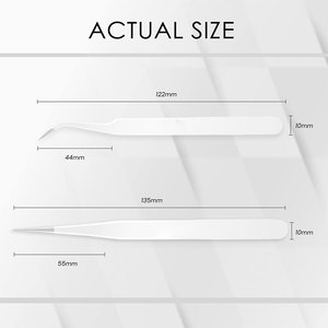 Kit de pinces à extensions de cils en acier inoxydable durables et réutilisables de qualité professionnelle GEMSTONE ENTERPRISES avec option de logo personnalisé - Product Image 3