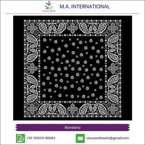 Classic Organic Cotton Bandana Paisley Pattern <b>Heat</b>-Transfer Printed Breathable Eco-Friendly Street Wear for Adults All Seasons - Product Image 4