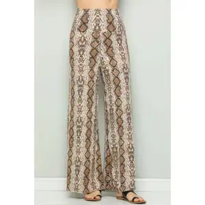 Summer Fashion Women Casual High Waist Pants Long Leg Paisley Printed Palazzo Pants