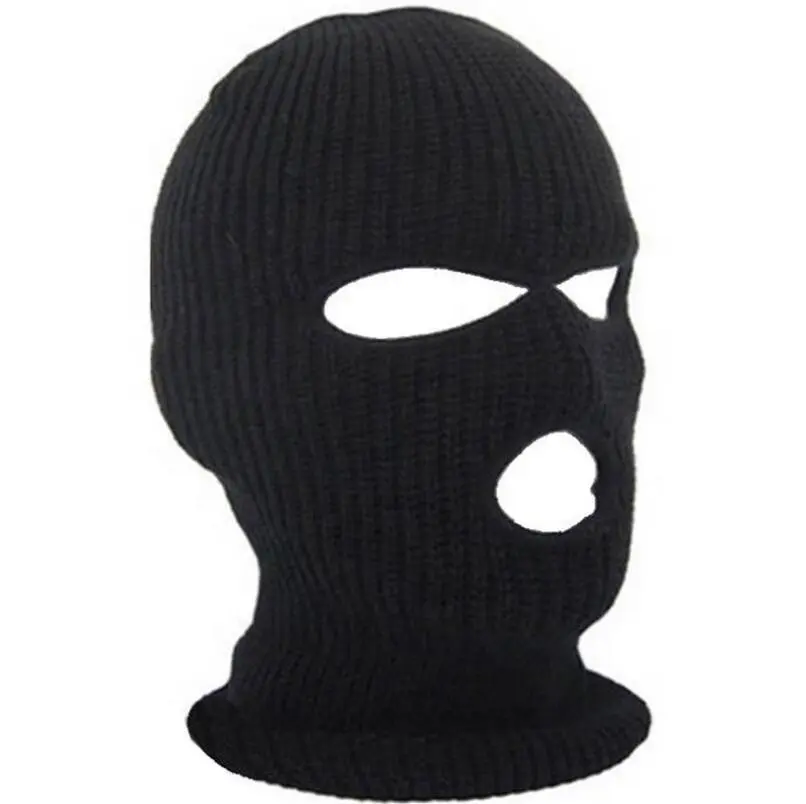 Ski Mask 3 Hole Knitted Full Face Cover Ski Mask Adult Winter Balaclava Warm Knit Full Face Mask for Outdoor Sports