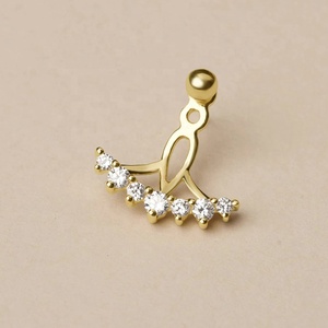 Pendientes <span class=keywords><strong>de</strong></span> Diamantes <span class=keywords><strong>de</strong></span> <span class=keywords><strong>Plata</strong></span> 925 con Bola <span class=keywords><strong>de</strong></span> Oro Sólido <span class=keywords><strong>de</strong></span> 3mm para Mujer - Product Image 5