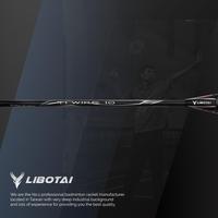 Raquette de badminton LIBOTAI Master Series TI WIRE 10 2024 entièrement en carbone graphite 40T HM Ti-Wire ultra légère haute tension super performante