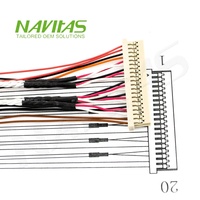 Câble LVDS personnalisé à 20 broches, faisceau de câbles blindé pour écran LCD, 30V, isolé en PVC, solution OEM
