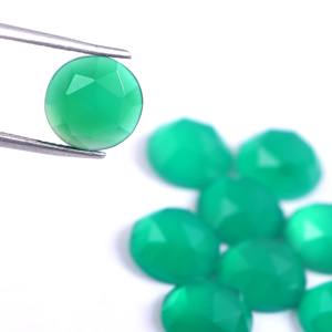 พลอยโมราธรรมชาติตัดเหลี่ยมเพชรพลอยกลมขนาด16X16มม.,พลอยโมราสีเขียวแบบหลวมสำหรับทำเครื่องประดับ - Product Image 2