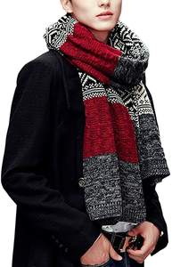 Custom <b>Men</b> Women Warm OEM DESIGN Knit Warm Tassel <b>Scarves</b> Reindeer Snowflake MUFFLER - Product Image 6